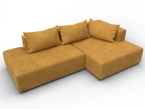 Диван угловой Лига-103 НПБ угол правый (ДСП,Брус,Фанера,Велюр/Желтый) Лига Диванов 134823