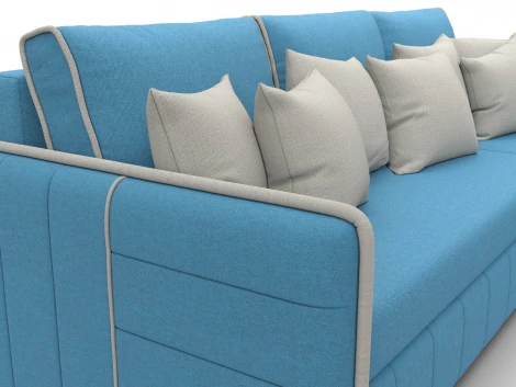 Диван угловой Лига-078 угол универсальный (ДСП/Пластик/Рогожка/Голубой,Бежевый) Лига Диванов 130978