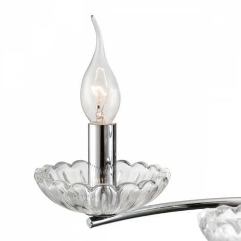 Подвесная люстра ярусная Lumion Lolina 8155/9 хром, металл/стекло Е14 9*40W 220V (на цепи, подсвечник, свеча)