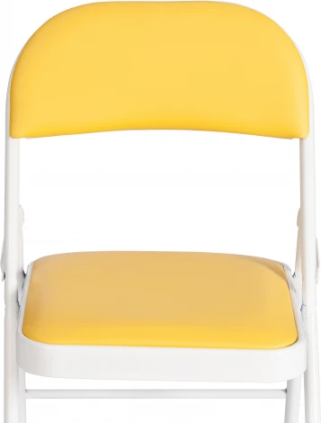 Стул складной FOLDER (mod. 3022G) / 1 шт. в упаковке (Металл,Экокожа /Желтый,Белый)