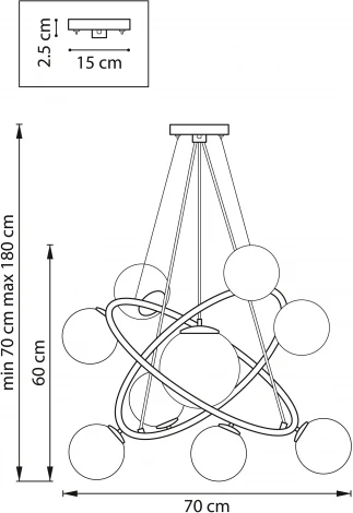 Подвесная люстра Croco 815390 (220V, на тросе, шар, шарики)