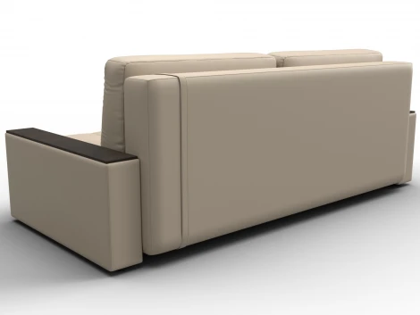 Диван прямой с декором Лига-096 НПБ (ДВП,ДСП,ЛДСП,Брус,Фанера/Пластик/Экокожа/Бежевый,Коричневый) Лига Диванов 133428