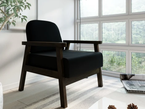 Кресло Arsko Флори венге велюр черный