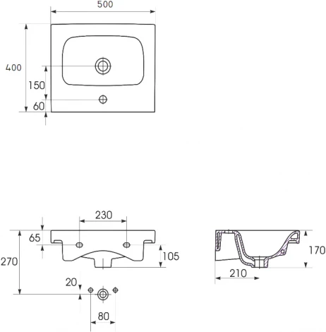 Раковина Cersanit Moduo 50