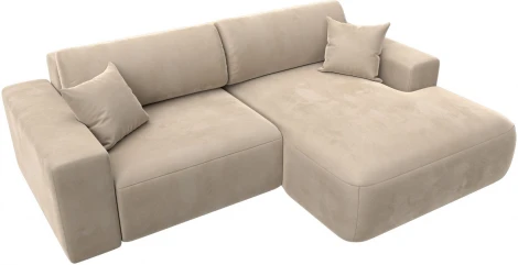 Диван угловой Лига-036 НПБ Классик правый угол (Бежевый/Велюр) Лига Диванов арт.121373