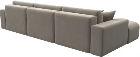 Диван угловой Лига-036 НПБ Классик Лонг левый угол (Бежевый/Микровельвет) Лига Диванов арт.121381L