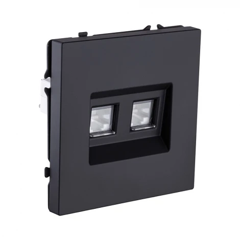 Розетка двойная Ethernet RJ45 черный матовый Kollinger Eclipse EC-018BK