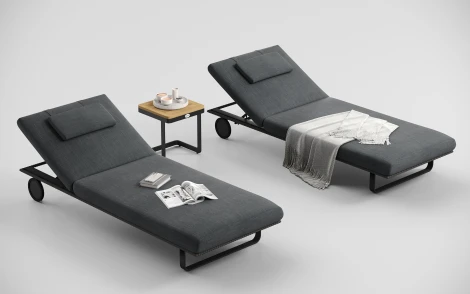 Шезлонг Gardenini Premium Hacienda S (Алюминий,Ткань/Темно-серый) арт.SPHCDS.010800.N1