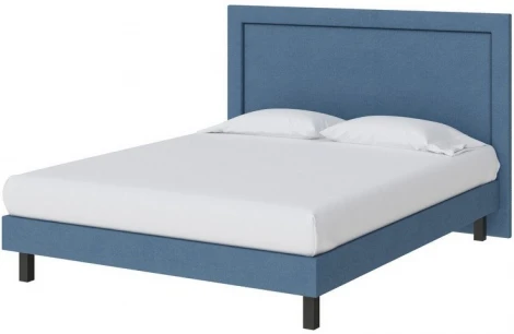 PROxSON Кровать London Boxspring Standart (Ткань: Рогожка Тетра Голубой) 80x200