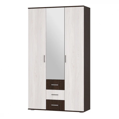 Шкаф БТС трехдверный Белла, венге/ясень белый