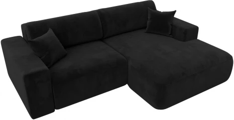 Диван угловой Лига-036 НПБ Классик правый угол (Черный/Велюр) Лига Диванов арт.121380