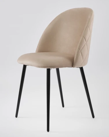 Стул MyFar Джозеф серо-бежевый велюр (комплект 2 шт) MF1007-2