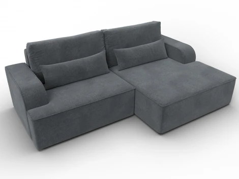 Диван угловой Лига-120 угол правый (ДСП,Брус,Фанера,ЛДС,Велюр/Светло-серый) Лига Диванов 137292