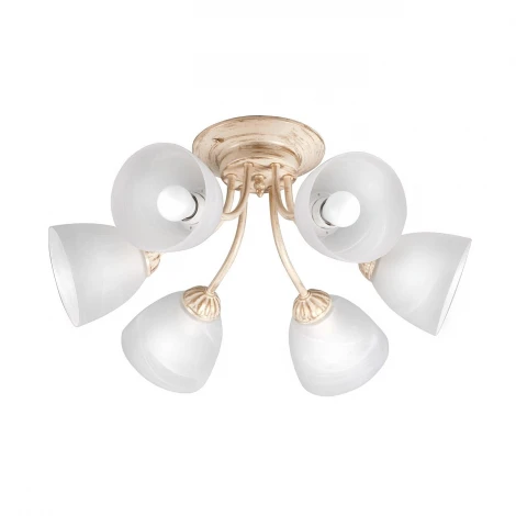 Люстра потолочная Day&Night, 6 плафонов, бежевый с золотом и белым
