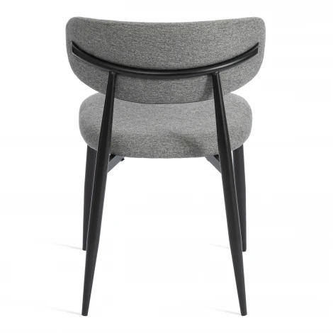 Стул обеденный Belsay/Белси / 2 шт. в упаковке велюр/металл, светло-серый/черный, 46х53х79см (Комплект из 2 шт.) Tetchair 25929