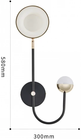 Бра светодиодное Arte Milano Ferrara-73210 273299/1+1 BK/GD (220V, круглые)