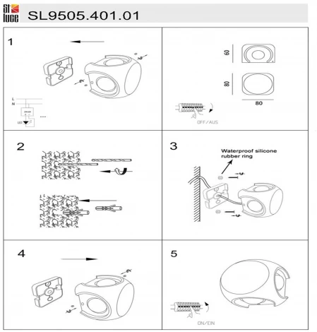 Настенный светильник уличный Volti SL9505.401.01 (LED, 220V, IP54)