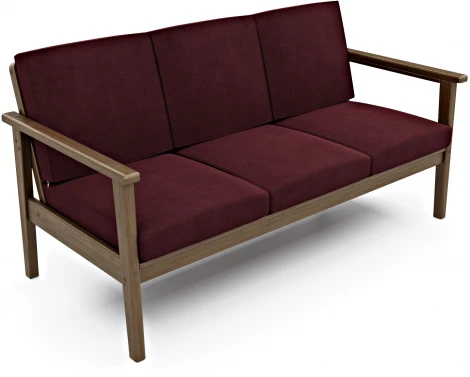 Диван Arsko прямой Лориан Б орех велюр бордовый