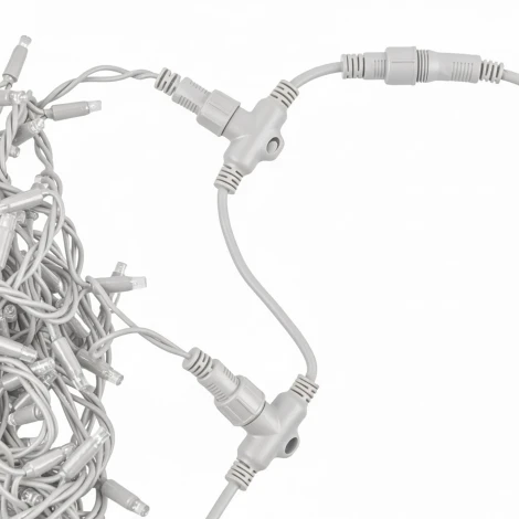 Провод-шина для гирлянд серии F90PRO 2м. 10 Т-коннекторов, шаг 20см статика/мерцание IP67 белый Uniel UCX-F90 T10/2M/WH