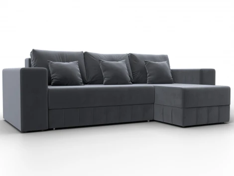 Диван угловой Лига-076 угол универсальный (ДСП/Пластик/Велюр/Серый) Лига Диванов 129843