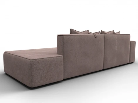 Диван угловой Лига-079 угол левый (ДСП/Пластик/Велюр/Бежевый) Лига Диванов 129821L