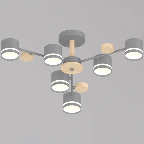 Потолочная люстра на штанге Reluce 68730-0.3-06 GX53 GREY+WOOD