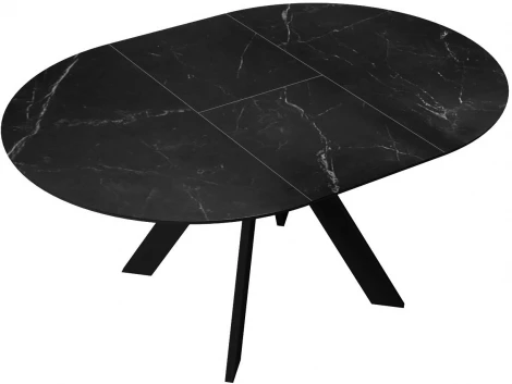 Стол DikLine SKC100 d1000 Керамика Черный мрамор,подстолье черное,опоры черные