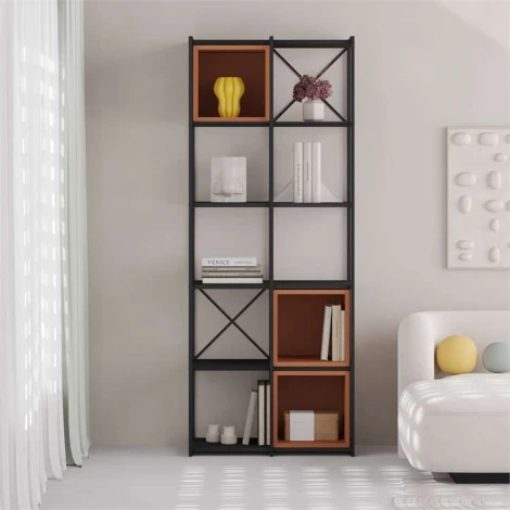 Стеллаж прямой VALE MIDI BOOKCASE LEVE (Металл/Черный) арт.LEV01147