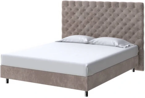 PROxSON Кровать Paris Boxspring Standart (Ткань: Велюр Лофти Кофейный) 200x200