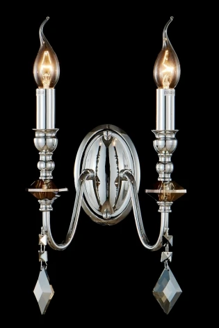 Бра Crystal Lux MERCEDES AP2 CHROME/SMOKE (220V, подвески, свеча)