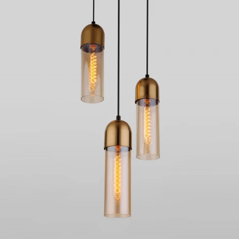 Подвесной светильник Eurosvet Airon 50180/3 янтарный (220V, на проводе)