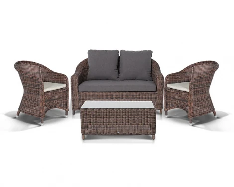 Лаунж зона из искусственного ротанга, цвет коричневый 4SIS Кон Панна С KPSS2C2T-4-SET