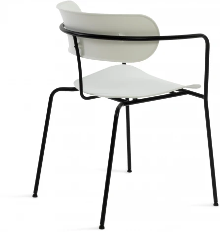 Кресло VAN HALLEN (mod. 2433) пластик/металл, 54,5х53,5х76 см, высота до сиденья 46 белый/черный Tetchair 14296