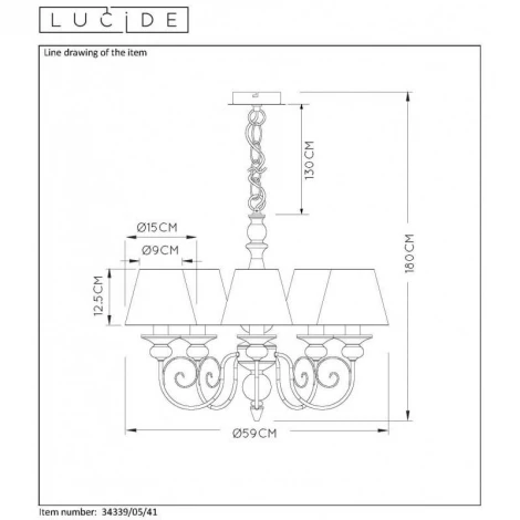 Подвесная люстра Lucide Robin 34339/05/41
