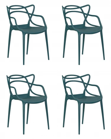 Набор 4 шт стул обеденный DOBRIN MASTERS (морской волны (G-05))