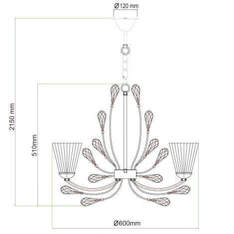 Подвесная люстра Chiaro Летиция 343011805