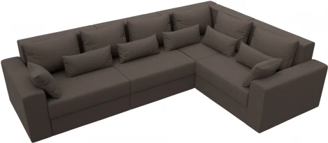 Диван угловой Майами Long правый угол (Коричневый/Рогожка) Лига Диванов арт.122906