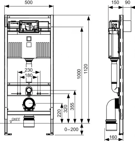 Система инсталляции для унитазов TECE TECEprofil Uni 2.0 9300302