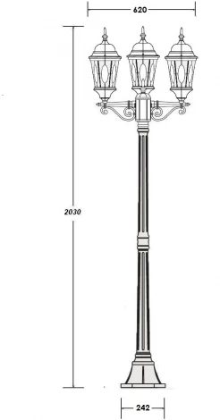 Наземный фонарь Oasis Light ASTORIA 2M 91408MB Gb овал (220V, IP44)