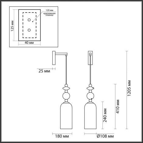 Бра Odeon Light Candy 4861/1WA (220V)