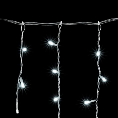 Гирлянда Бахрома 3,1 x 0,5 м Белая с Мерцанием Белого Диода 220В, 150 LED, Провод Прозрачный ПВХ, IP54