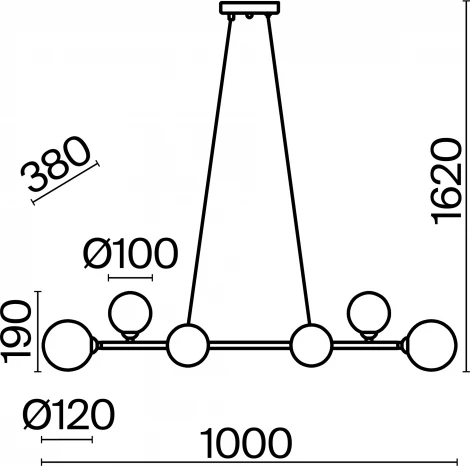 Подвесной светильник Freya Globos FR5222PL-08B1 (220V, на тросе, шарики, молекулы)