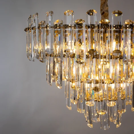 Подвесная люстра каскадная большая Rosie 3511/17 LM-8 Divinare (220V, хрусталь, на цепи)