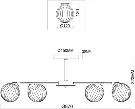 Потолочная люстра Freya Daisy FR5041PL-10BS
