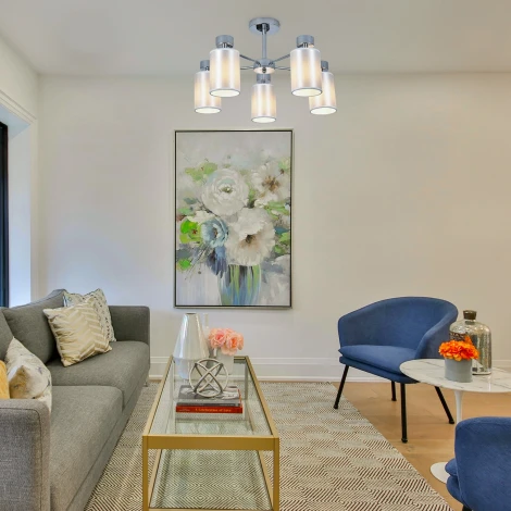 Потолочная люстра на штанге 120006/5R E14*40W Chrome Escada Mist ES0000058