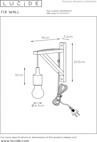 Бра Lucide Fix 08208/01/31