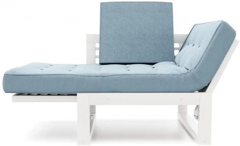 Кресло Arsko Балтик белая эмаль голубая рогожка