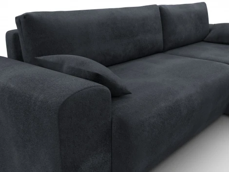 Диван угловой Лига-099 угол универсальный (ДВП,ДСП,ЛДСП,Брус,Фанера/Пластик/Велюр/Темно-серый) Лига Диванов 132587
