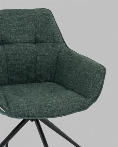 Кресло вращающееся Кимберли рогожка/замша зеленый Stool Group арт.УТ000041752