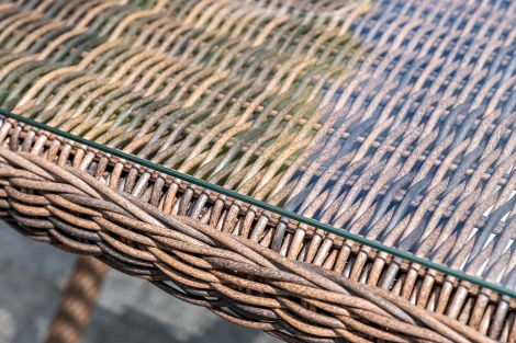 Обеденная группа из искусственного ротанга, цвет коричневый 4SIS Базелла BAZS6C3T-8-SET brown